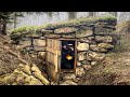 Building a secret survival dugout  underground shelter made of stone