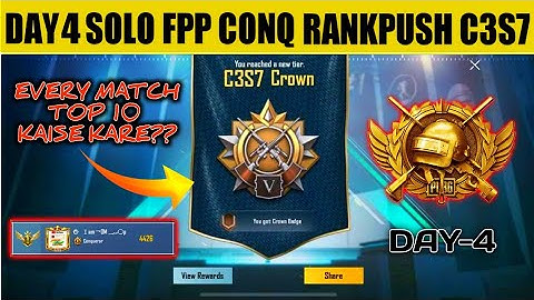 DAY-4 Solo fpp rank push Conqueror C3S7 | solo fpp every game top10 tips#solofpprankpushtoconqueror
