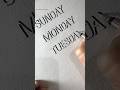 Names of all days in 3d shadow lettering #3d #shadow #lettering #shorts