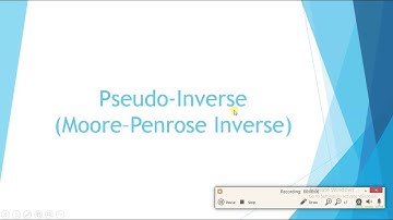 Pseudo-inverse(Moore–Penrose inverse) for Rectangular and Singular Matrices
