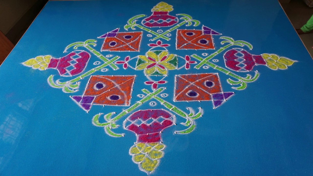Sankranthi muggulu with kites Rangoli World YouTube