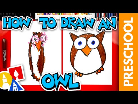 How To Draw A Funny Cartoon Owl - Preschool