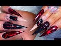 Halloween 3D acrylic spider long stiletto nails