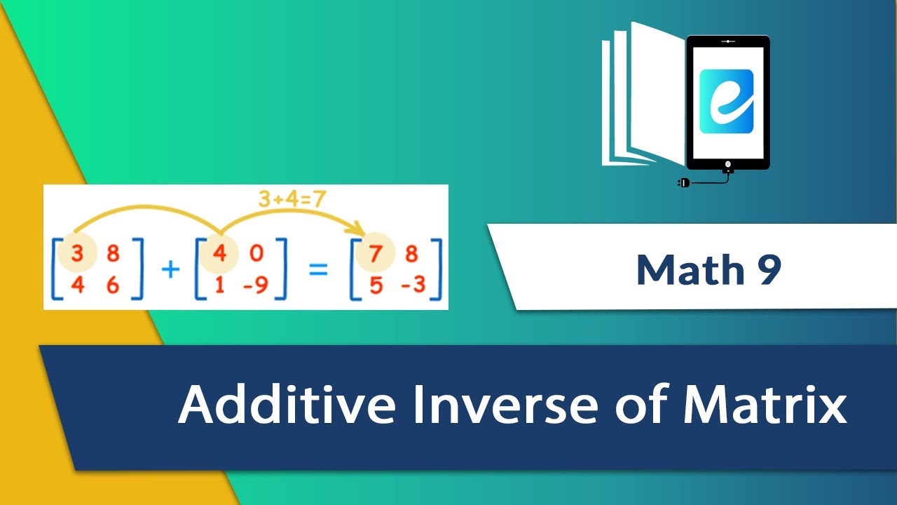 1.3.6 Additive inverse of matrix - YouTube