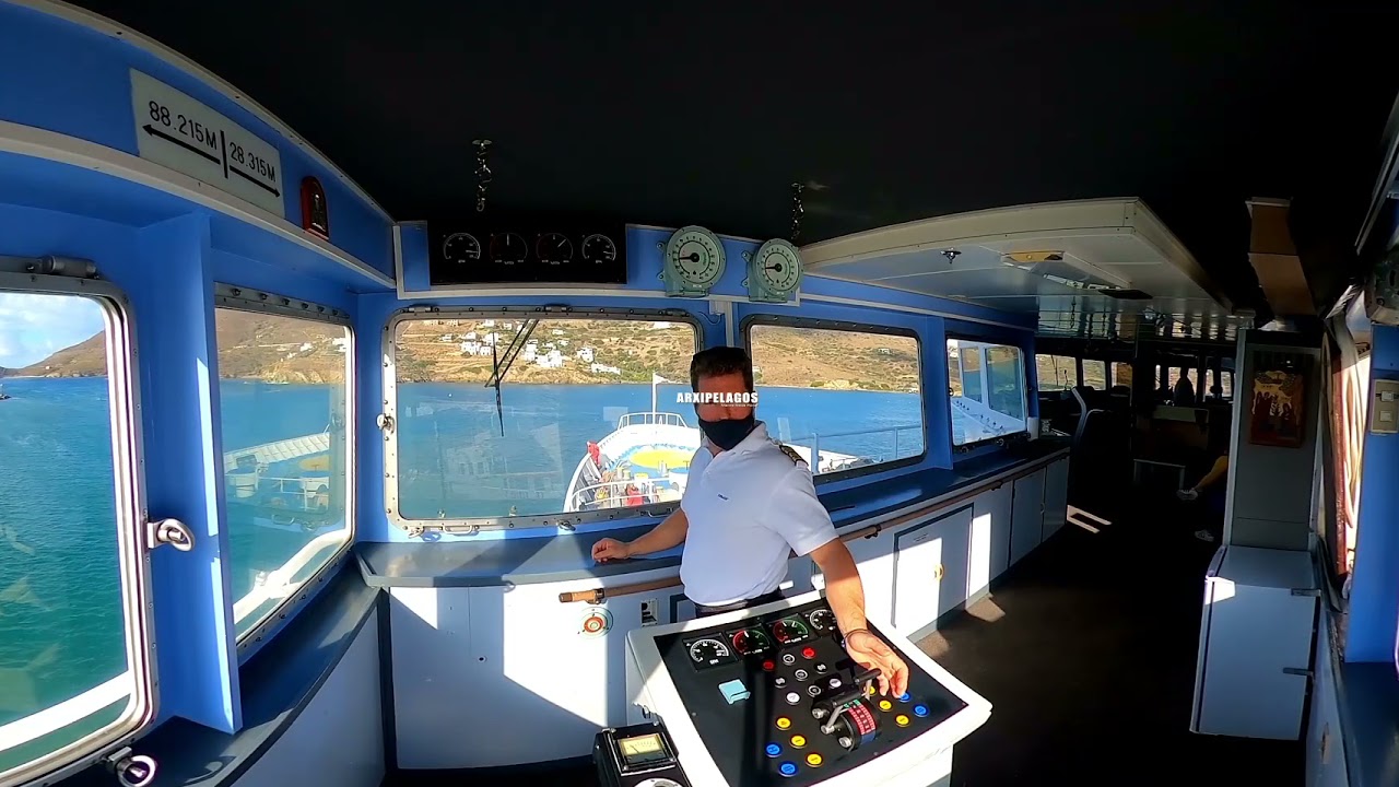 FB Ekaterini P – Arrival and Departure from Andros port through the bridge (360ᵒ - 