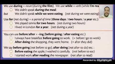 Essential Grammar in Use unit 105 before     after     during     while