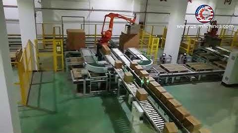 Carton box robot hand palletizing machine box palletizer equipment line