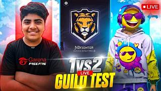 1vs2 GUILD TEST LIVE🔴| FREE FIRE MAX  #freefirelive #gulidtest #shortsfeed