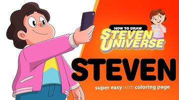 How to draw Steven | Steven Universe super easy drawing tutorial with coloring page
