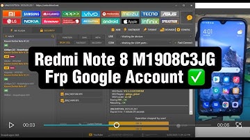Xiaomi Redmi Note 8 M1908C3JG Frp Google Account bypass with Unlock Tool
