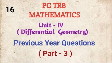 PG TRB, Differential Geometry, Previous Year Questions
