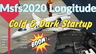 MSFS2020 Cessna Longitude COLD & DARK Startup with Longitude FDEfix addon & EGSS Stansted Amazing!