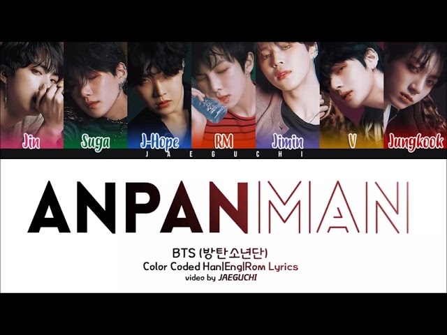 BTS 1 HOUR ANPANMAN WITH LYRICS COLOR CODED NO ADS! class=