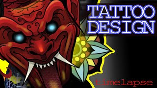 How to create  a  DEMON SNAKE  digital  painting TATTOO DESIGN - skecthbook pro - screenshot 5