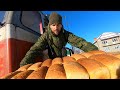 We delivered bread to remote Russian villages... by train