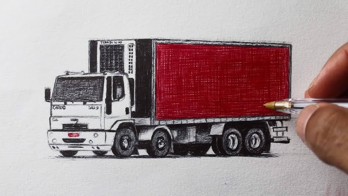 como fazer um desenho de caminhão arqueado｜Pesquisa do TikTok