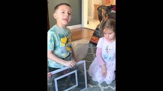 Sam gets his Tekk Monster Jam mini hoop…can he hang on it????