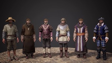 Modular Medieval NPC UE 4 assetpack