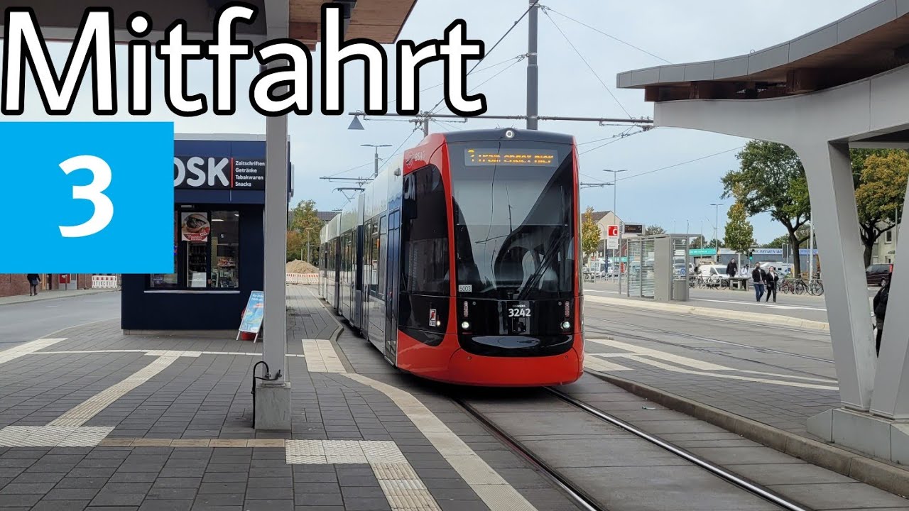 Straßenbahn Bremen | Mitfahrt | Siemens Avenio (GT8N-2) | Linie 3 | Gröpelingen - Weserwehr