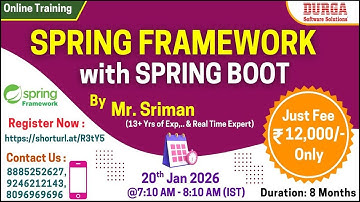 SPRING Framework with SPRING BOOT Online Training @ DURGASOFT