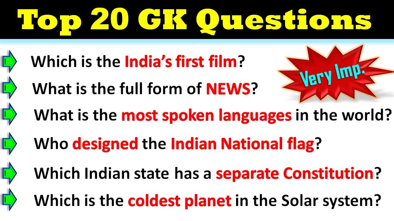 gk questions in english essay