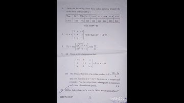 3rd sem Business mathematics 2023 Punjab University Chandigarh