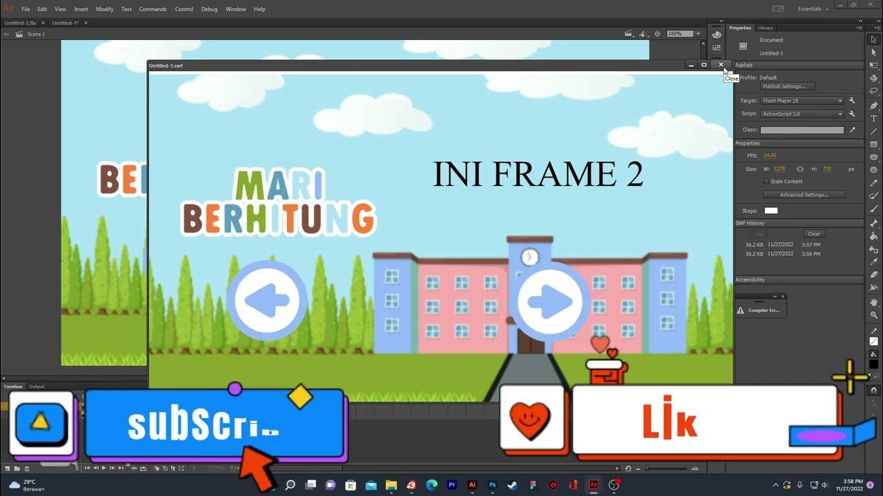 tutorial cara membuat tombol button di adobe animate cc2015 2022 - YouTube