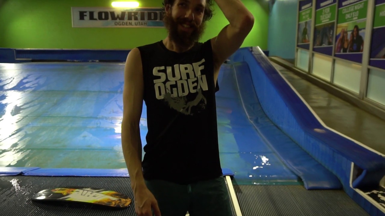 World Champ Pro Rider Jake Chipman on the FlowRider at FlowRider Utah in Ogden Tricks and Fails