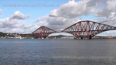 Time lapse of boats passing under Forth Rail Bridge Scotland