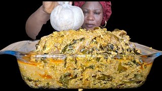 African Food Mukbang Fufu With Egusi Soup 