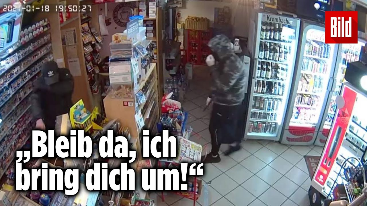 Kiosk-Räuber bedrohen 17-Jährige mit Messer – Polizei-Fahndung!