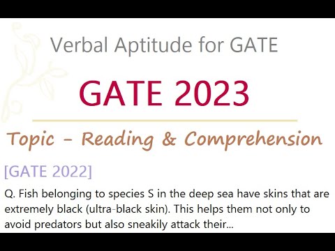 Verbal Aptitude for GATE 2023 - Reading and Comprehension - Solved GATE ...
