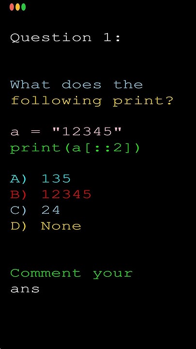Test your python knowledge 001 #coding #python #shorts - YouTube