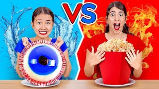 COMIDA DE VERDAD VS. UTENSILIOS RAROS || ¡El último en dejar de comer gana! por 123 GO! CHALLENGE