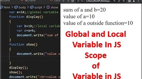 Global Variable in JavaScript | Scope of variable in JavaScript | JavaScript Tutorial Hindi part 11