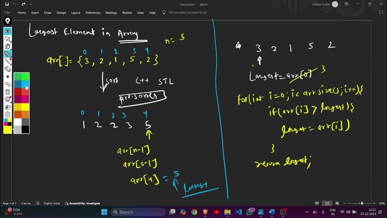 Find the Largest Element in an Array | C++ Tutorial for Beginners - YouTube
