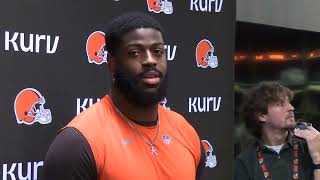 Cleveland Browns Pass Rusher Jared Verse Meets with Media Before Week One