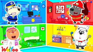 Wolfoo Makes Four Colors Playhouse and Pretend Play Jobs and Careers 🤩 @WolfooCanadaKidsCartoon