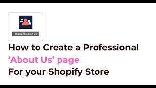 How to Create an About Us Page on Shopify (2026 Tutorial)
