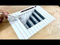 Easy 3d drawing on paper stairs  3 boyutlu izim