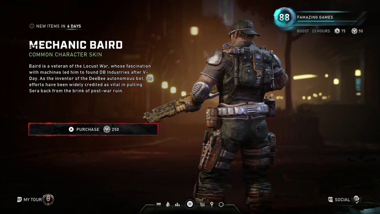Gears 5 New Store Items. [Mechanic Baird], 3/10/20. YouTube