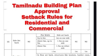 Tamilnadu Plan Approval Setback Rules Residential & Commercial Building - Aci Builders And Interiors