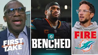 FIRST TAKE | Time for Mike McDaniels to go! - Shannon weighs in on Dolphins benching Tua Tagovailoa
