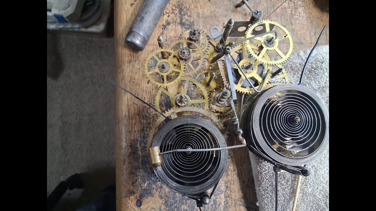 How I clean and wind a loop end main spring on a clock without a main spring winder
