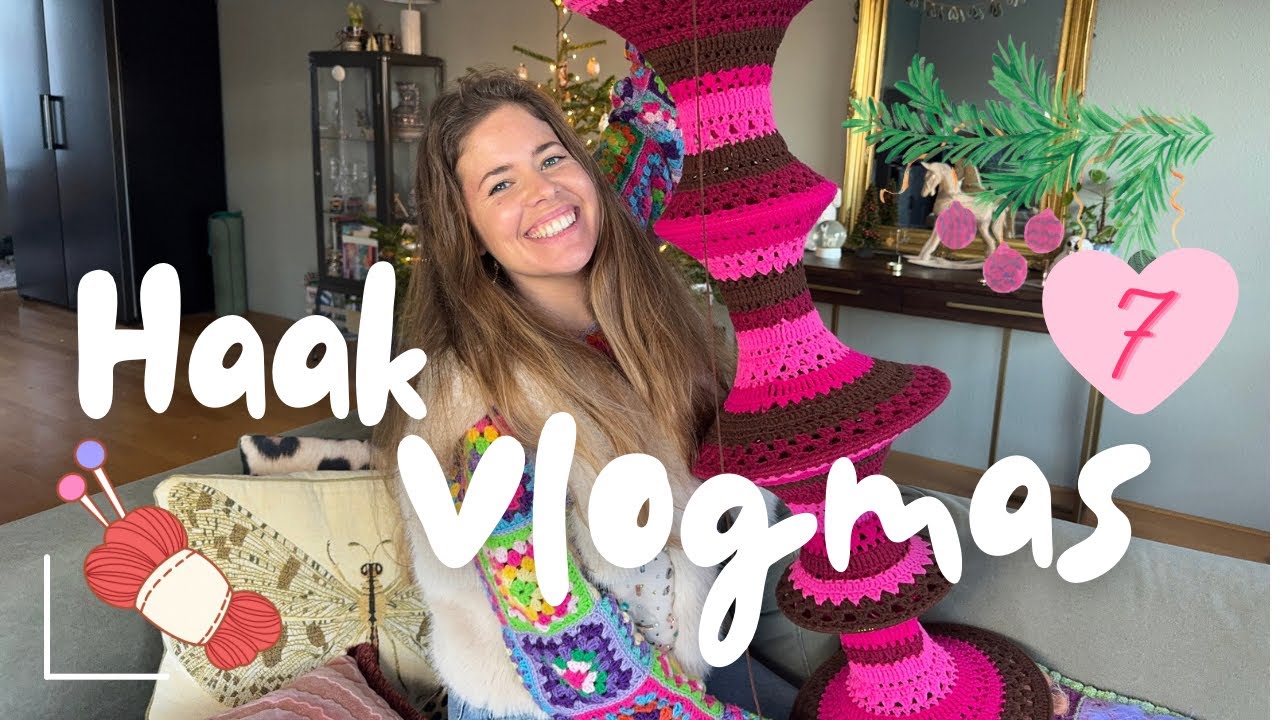 Kleurrijke haak vlogmas 7 🎥🎄🧶: knusse huisvlog met veel haakpraat en een kijkje in mijn hobbykamer