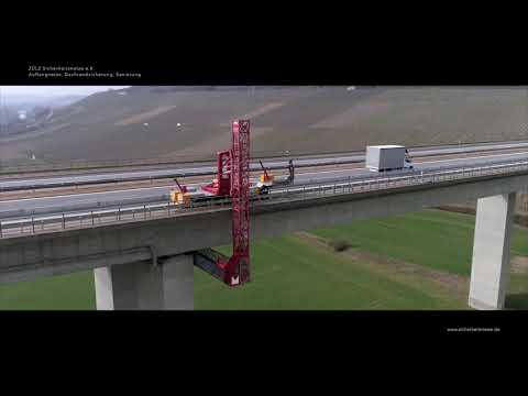 ZÜLZ SICHERHEITSNETZE, Netzmontage an der Autobahnbrücke A7 Mainbrücke in Marktbreit