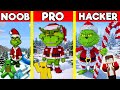 GRINCH Statue House Build Battle In Minecraft - NOOB VS PRO CHALLENGE - Maizen Mizen Mazien Parody