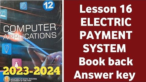 12th CA | Chapter 16 | Electric Payment System Book back Important and Answers 2024