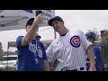 Frank Schwindel is Mic'd Up While Greeting Fans at Cubs Spring Training