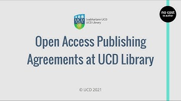 Open Access Publishing Agreements at UCD Library